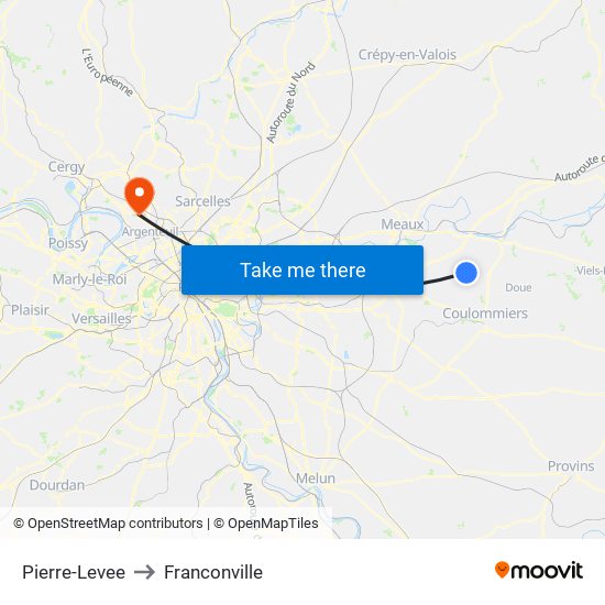Pierre-Levee to Franconville map