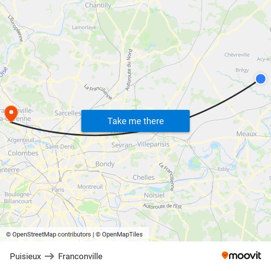 Puisieux to Franconville map