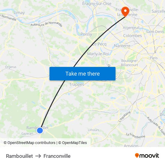 Rambouillet to Franconville map