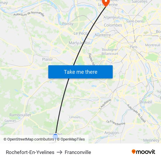 Rochefort-En-Yvelines to Franconville map