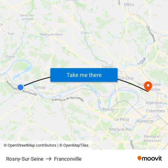 Rosny-Sur-Seine to Franconville map