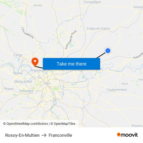 Rosoy-En-Multien to Franconville map