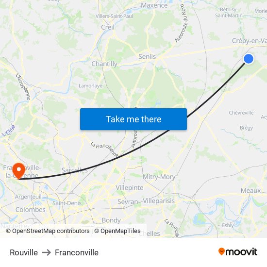 Rouville to Franconville map