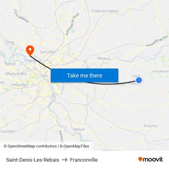 Saint-Denis-Les-Rebais to Franconville map
