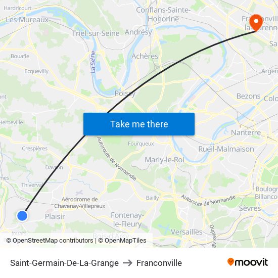 Saint-Germain-De-La-Grange to Franconville map