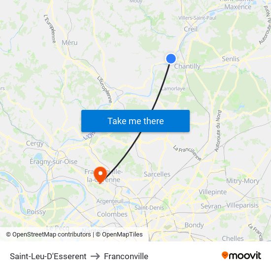 Saint-Leu-D'Esserent to Franconville map