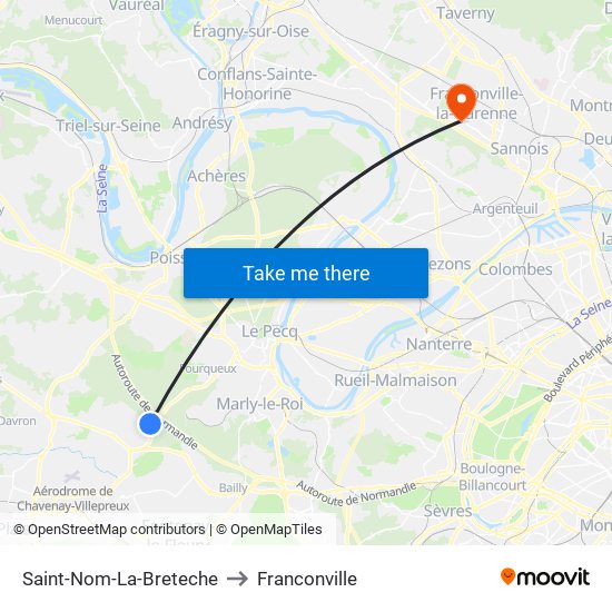 Saint-Nom-La-Breteche to Franconville map