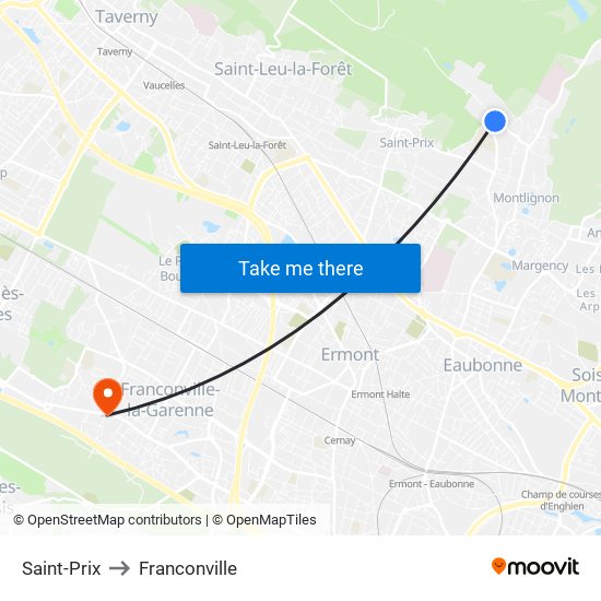 Saint-Prix to Franconville map