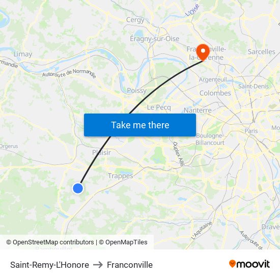Saint-Remy-L'Honore to Franconville map