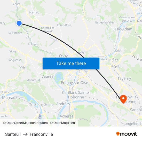 Santeuil to Franconville map