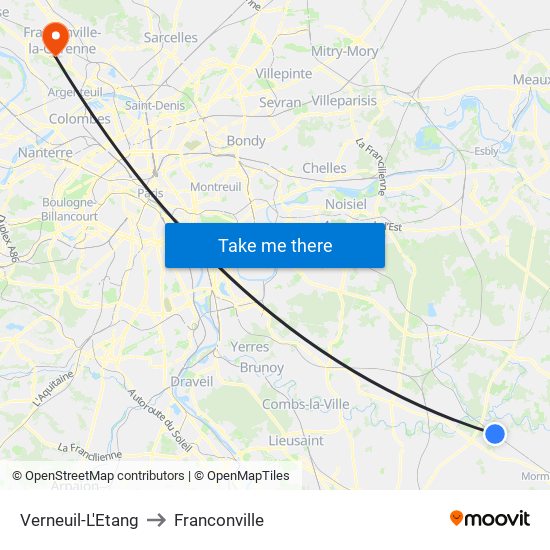Verneuil-L'Etang to Franconville map