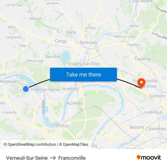 Verneuil-Sur-Seine to Franconville map