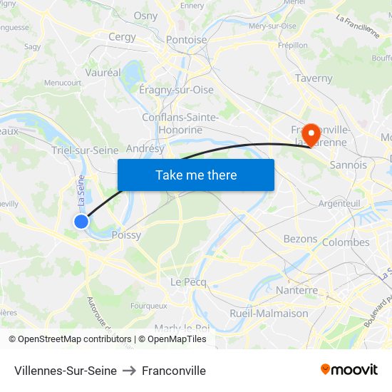 Villennes-Sur-Seine to Franconville map