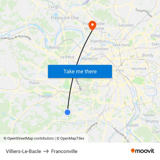 Villiers-Le-Bacle to Franconville map