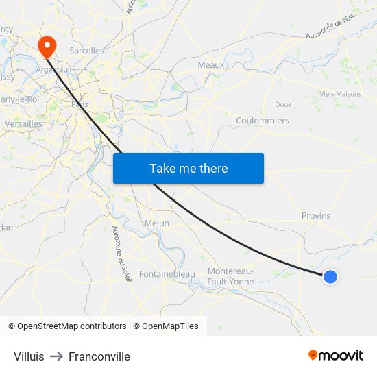 Villuis to Franconville map