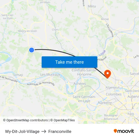 Wy-Dit-Joli-Village to Franconville map
