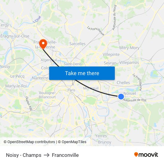 Noisy - Champs to Franconville map