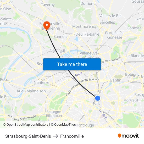 Strasbourg-Saint-Denis to Franconville map