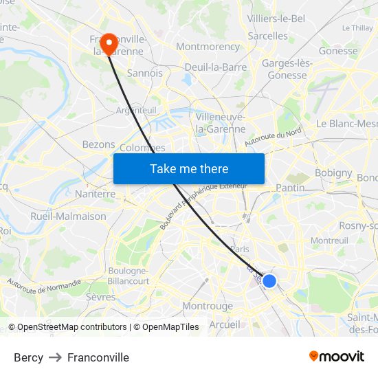 Bercy to Franconville map