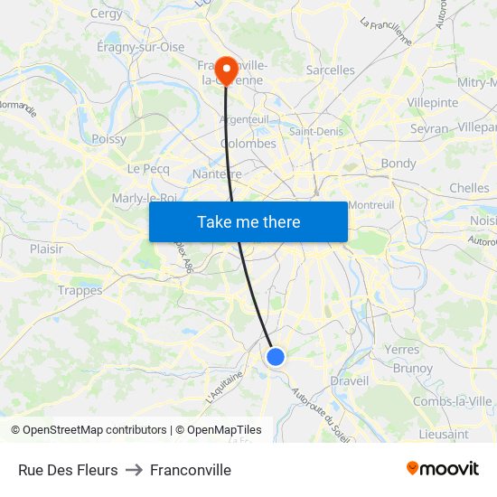 Rue Des Fleurs to Franconville map