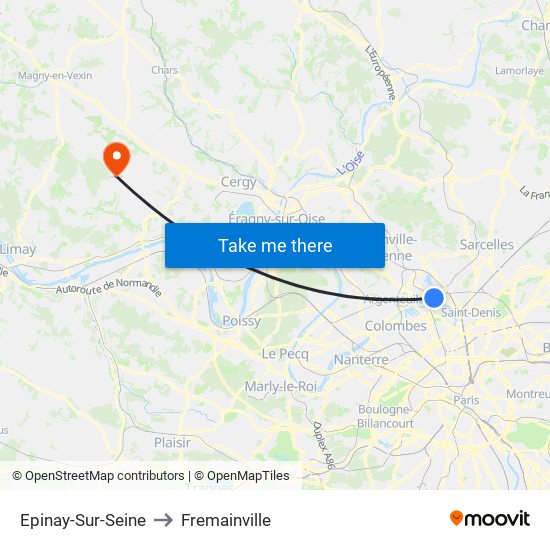 Epinay-Sur-Seine to Fremainville map