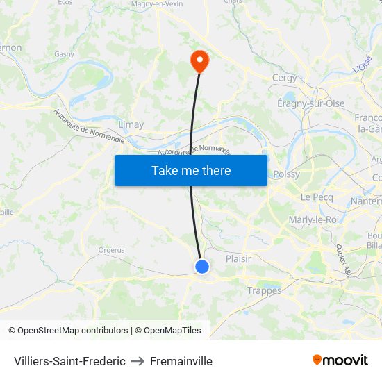 Villiers-Saint-Frederic to Villiers-Saint-Frederic map