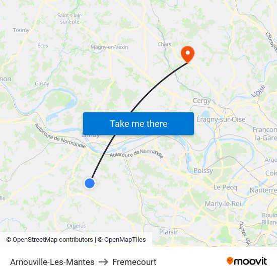 Arnouville-Les-Mantes to Fremecourt map