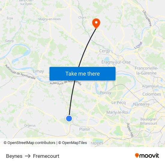 Beynes to Fremecourt map