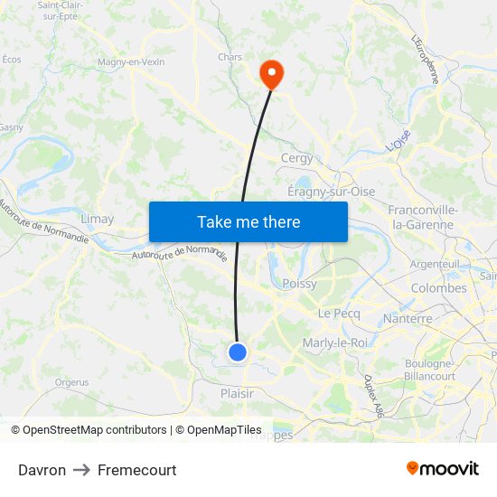 Davron to Fremecourt map