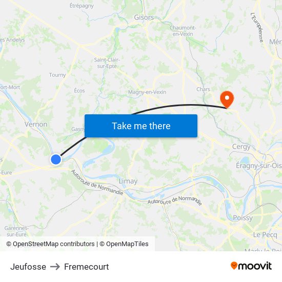 Jeufosse to Fremecourt map