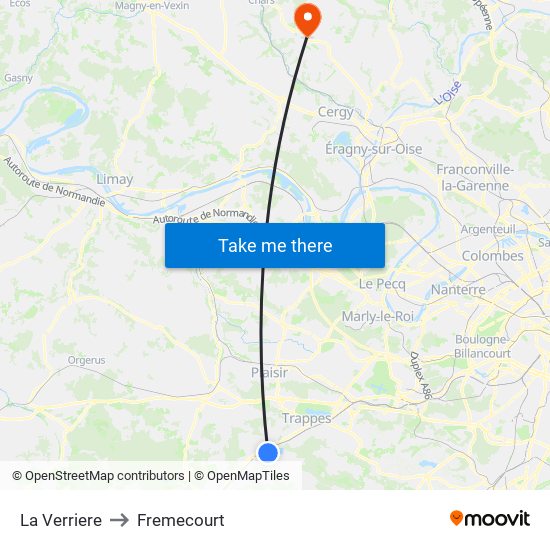 La Verriere to Fremecourt map