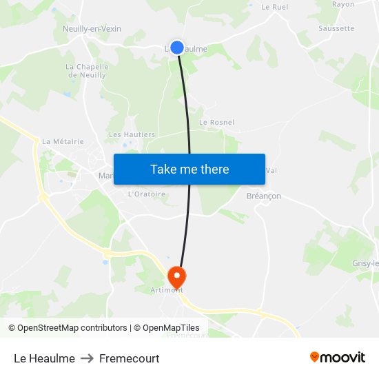 Le Heaulme to Fremecourt map