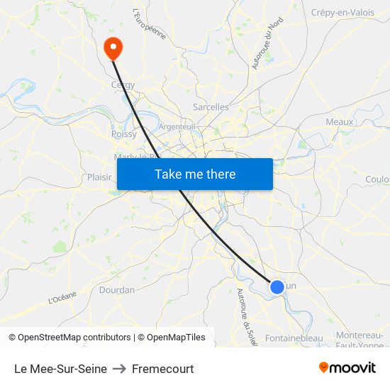 Le Mee-Sur-Seine to Fremecourt map