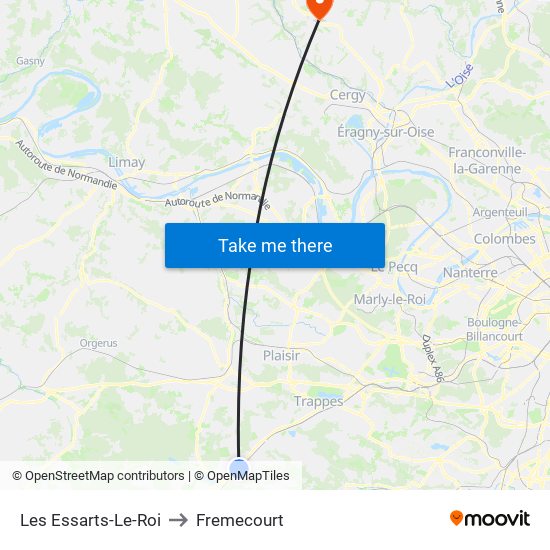 Les Essarts-Le-Roi to Fremecourt map
