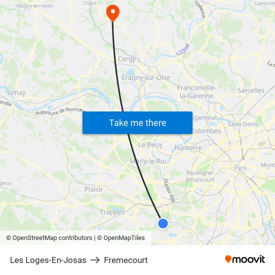 Les Loges-En-Josas to Fremecourt map