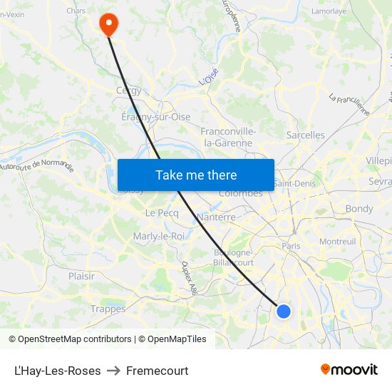 L'Hay-Les-Roses to Fremecourt map