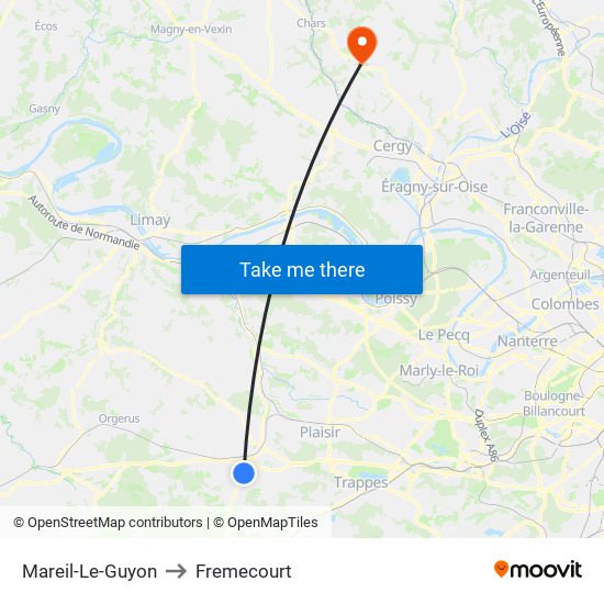 Mareil-Le-Guyon to Fremecourt map
