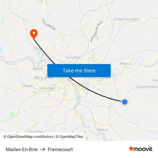 Marles-En-Brie to Fremecourt map