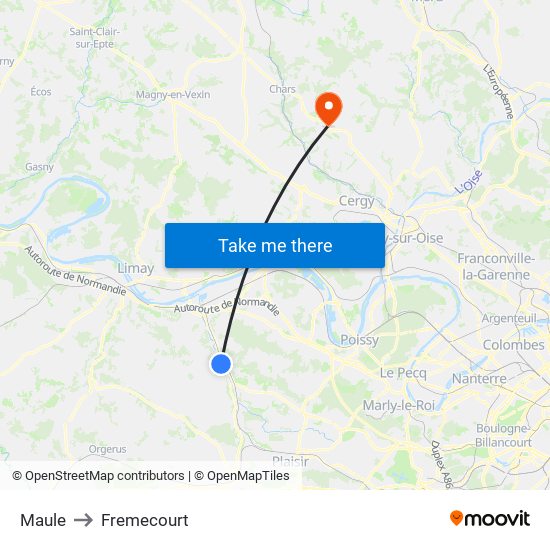 Maule to Fremecourt map