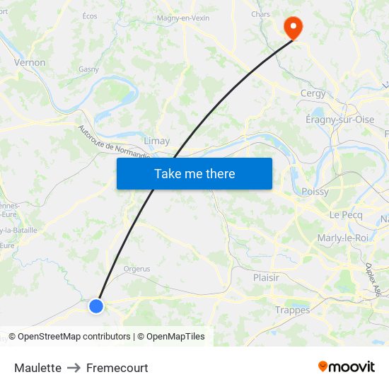Maulette to Fremecourt map