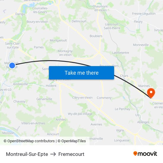 Montreuil-Sur-Epte to Fremecourt map