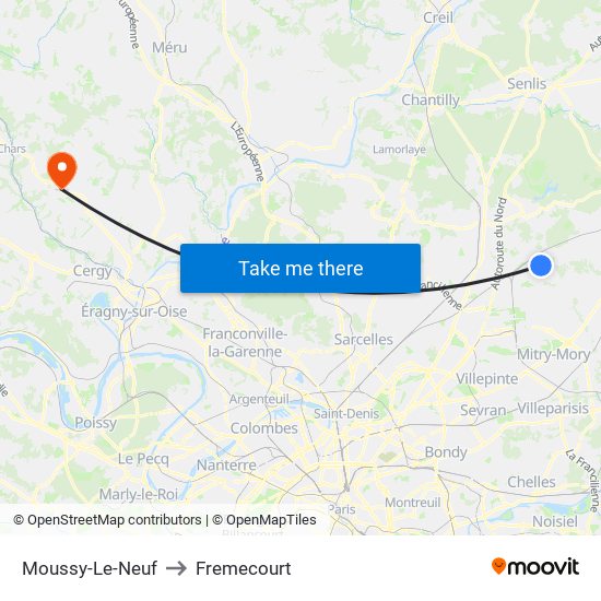 Moussy-Le-Neuf to Fremecourt map