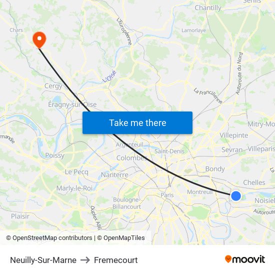 Neuilly-Sur-Marne to Fremecourt map
