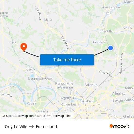 Orry-La-Ville to Fremecourt map
