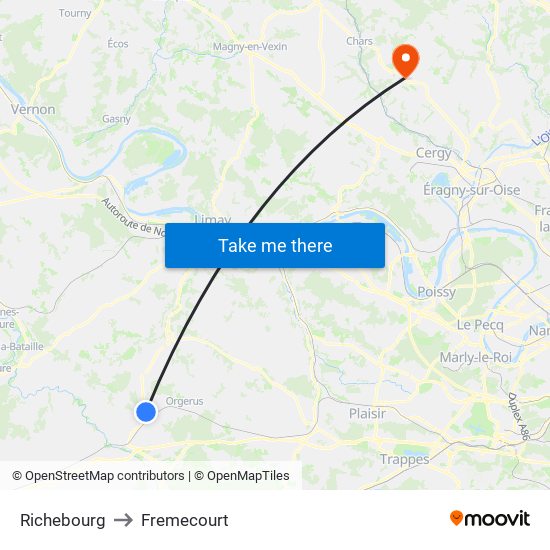 Richebourg to Fremecourt map