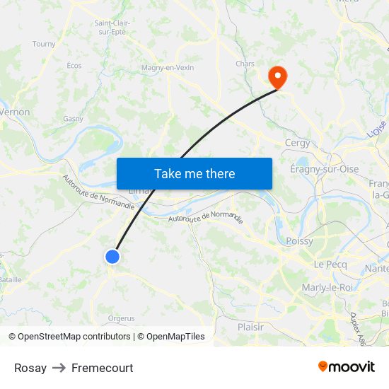 Rosay to Fremecourt map