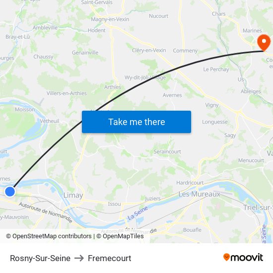 Rosny-Sur-Seine to Fremecourt map