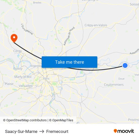 Saacy-Sur-Marne to Fremecourt map
