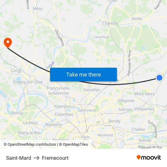 Saint-Mard to Fremecourt map