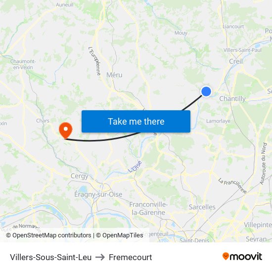 Villers-Sous-Saint-Leu to Fremecourt map